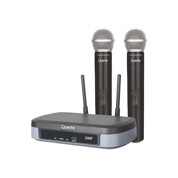 MICROFONO DOBLE QUANTA UHF QTMWU104 60M INALAMBRICO 500-800MHZ
